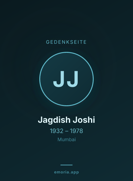 Gedenkportrait von Jagdish Joshi