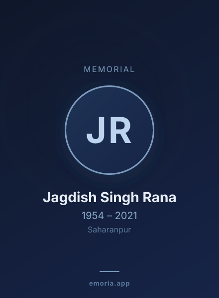 Memorial portrait of Jagdish Singh Rana