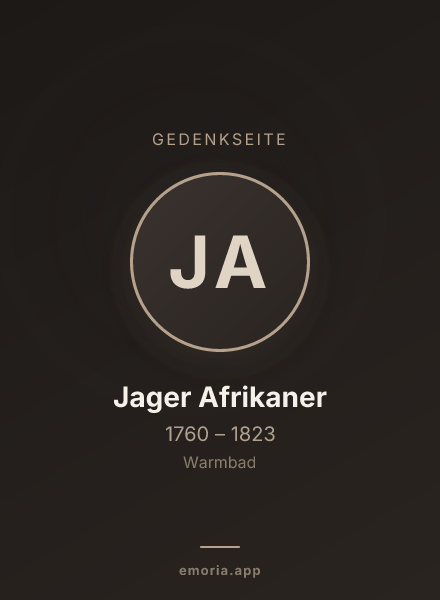 Gedenkportrait von Jager Afrikaner