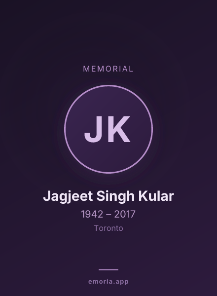 Memorial portrait of Jagjeet Singh Kular