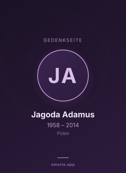 Gedenkportrait von Jagoda Adamus