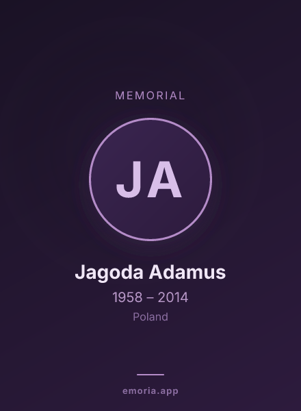 Memorial portrait of Jagoda Adamus