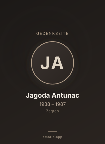 Gedenkportrait von Jagoda Antunac