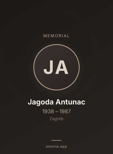 Memorial portrait of Jagoda Antunac