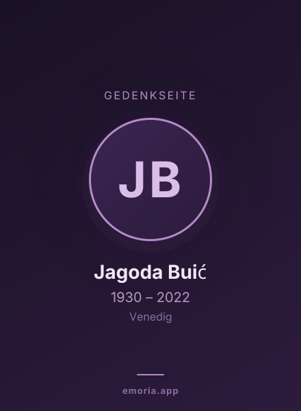 Gedenkportrait von Jagoda Buić