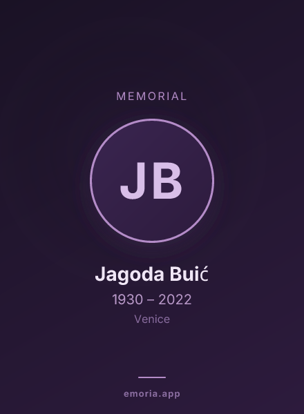 Memorial portrait of Jagoda Buić