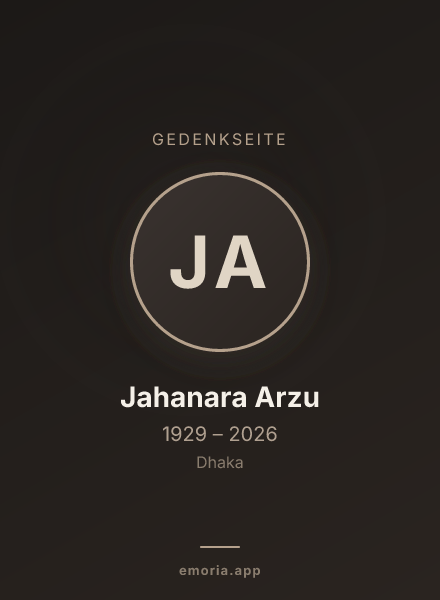 Gedenkportrait von Jahanara Arzu