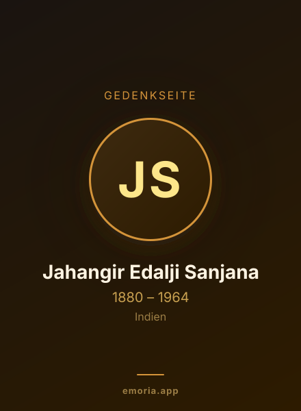 Gedenkportrait von Jahangir Edalji Sanjana