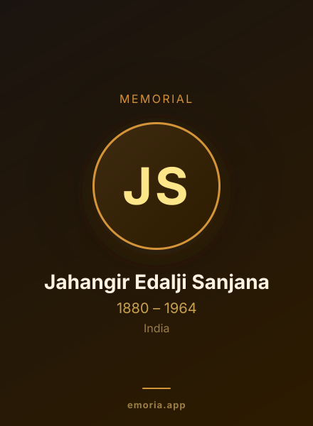 Memorial portrait of Jahangir Edalji Sanjana