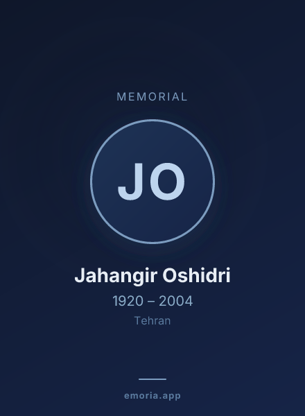 Memorial portrait of Jahangir Oshidri