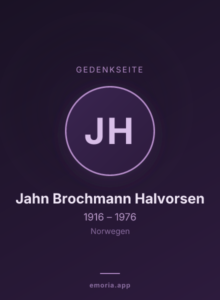 Gedenkportrait von Jahn Brochmann Halvorsen