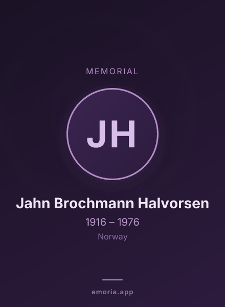 Memorial portrait of Jahn Brochmann Halvorsen