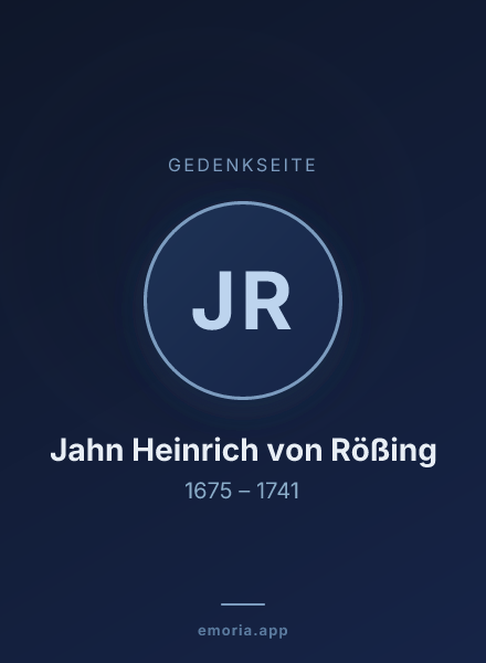 Gedenkportrait von Jahn Heinrich von Rößing