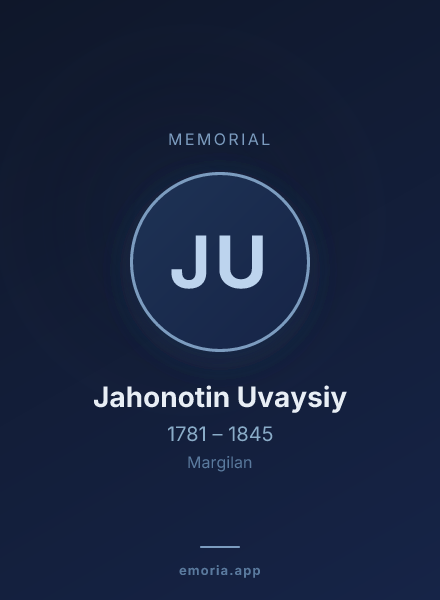 Memorial portrait of Jahonotin Uvaysiy
