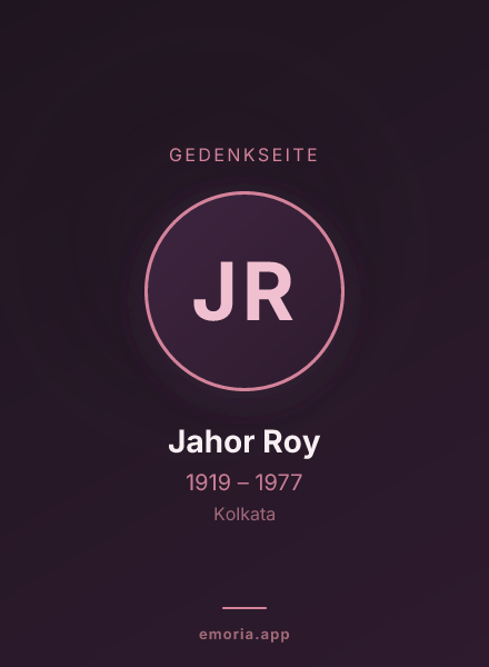 Gedenkportrait von Jahor Roy