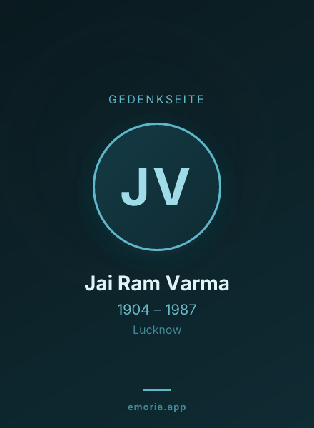 Gedenkportrait von Jai Ram Varma