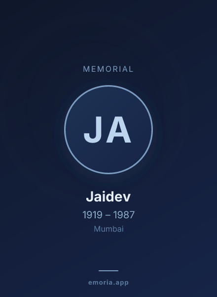 Memorial portrait of Jaidev