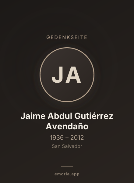 Gedenkportrait von Jaime Abdul Gutiérrez Avendaño