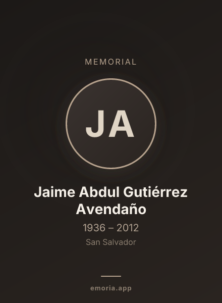Memorial portrait of Jaime Abdul Gutiérrez Avendaño