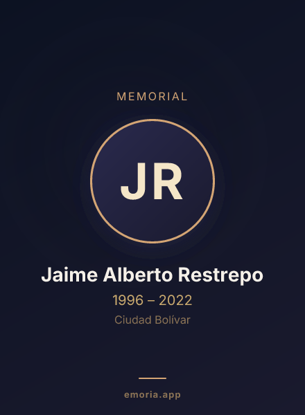 Memorial portrait of Jaime Alberto Restrepo