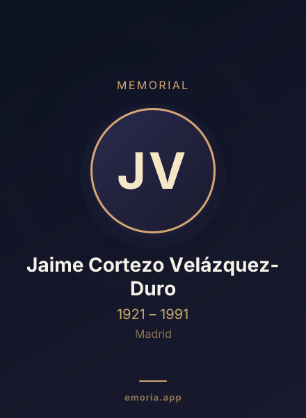 Memorial portrait of Jaime Cortezo Velázquez-Duro