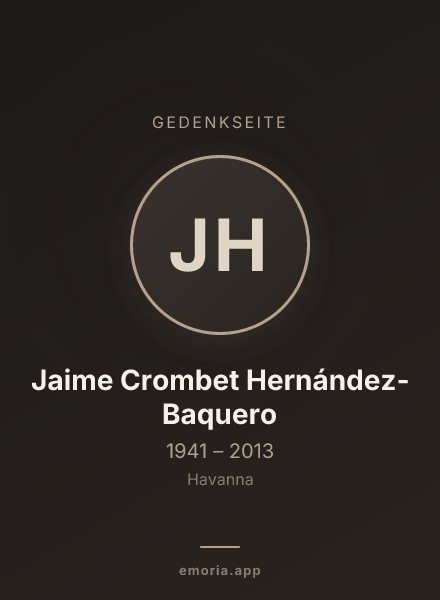 Gedenkportrait von Jaime Crombet Hernández-Baquero