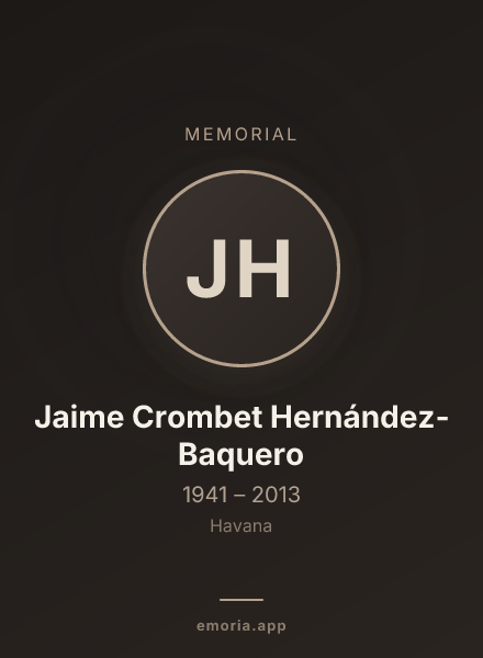 Memorial portrait of Jaime Crombet Hernández-Baquero
