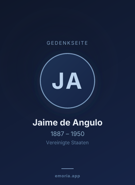 Gedenkportrait von Jaime de Angulo