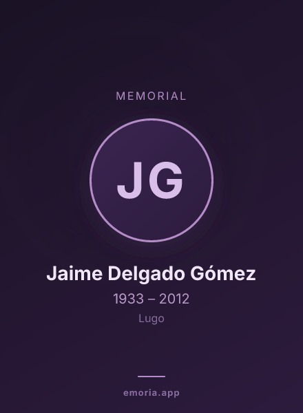 Memorial portrait of Jaime Delgado Gómez