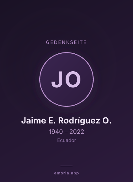 Gedenkportrait von Jaime E. Rodríguez O.