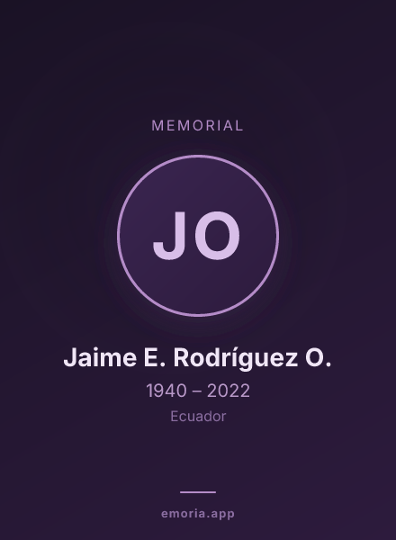 Memorial portrait of Jaime E. Rodríguez O.