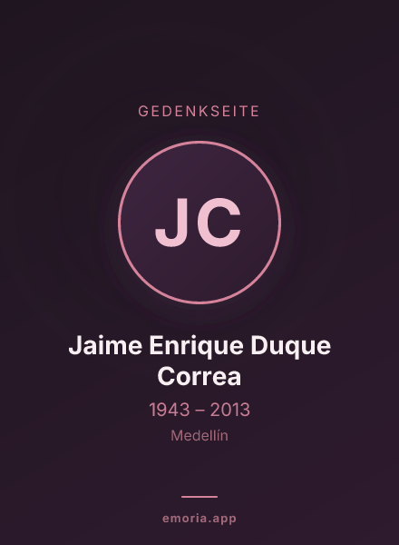 Gedenkportrait von Jaime Enrique Duque Correa