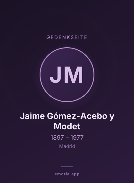 Gedenkportrait von Jaime Gómez-Acebo y Modet