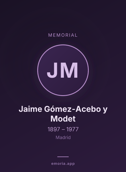 Memorial portrait of Jaime Gómez-Acebo y Modet