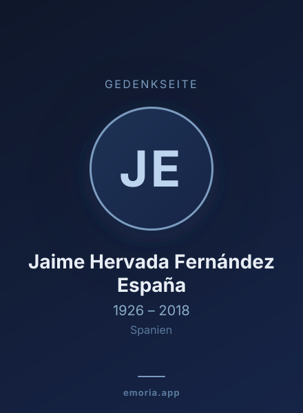Gedenkportrait von Jaime Hervada Fernández España