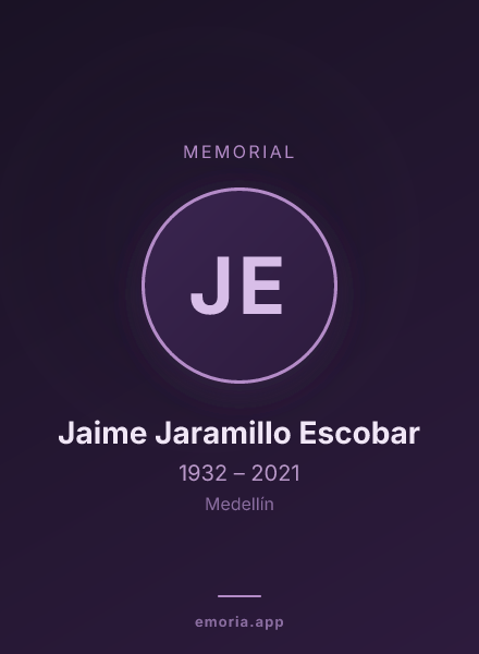 Memorial portrait of Jaime Jaramillo Escobar