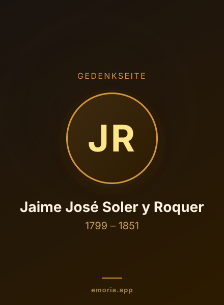 Gedenkportrait von Jaime José Soler y Roquer
