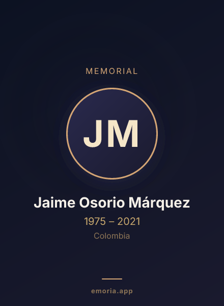 Memorial portrait of Jaime Osorio Márquez