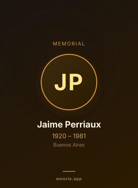 Memorial portrait of Jaime Perriaux
