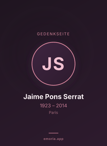 Gedenkportrait von Jaime Pons Serrat