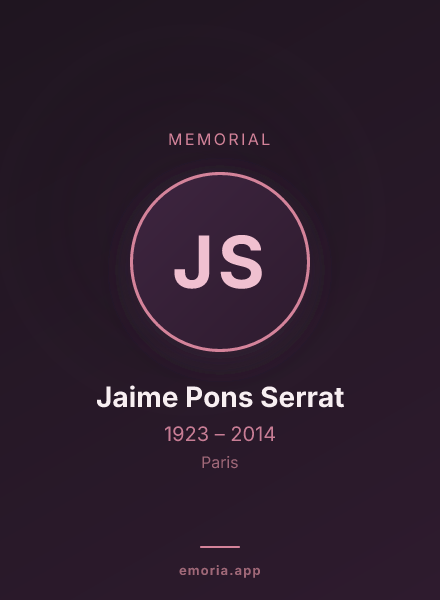 Memorial portrait of Jaime Pons Serrat