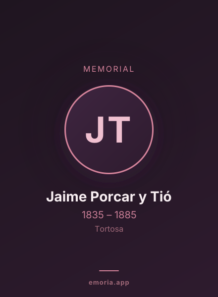 Memorial portrait of Jaime Porcar y Tió