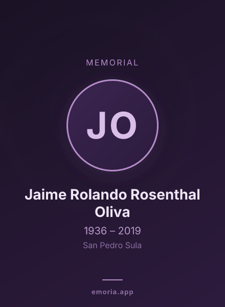 Memorial portrait of Jaime Rolando Rosenthal Oliva