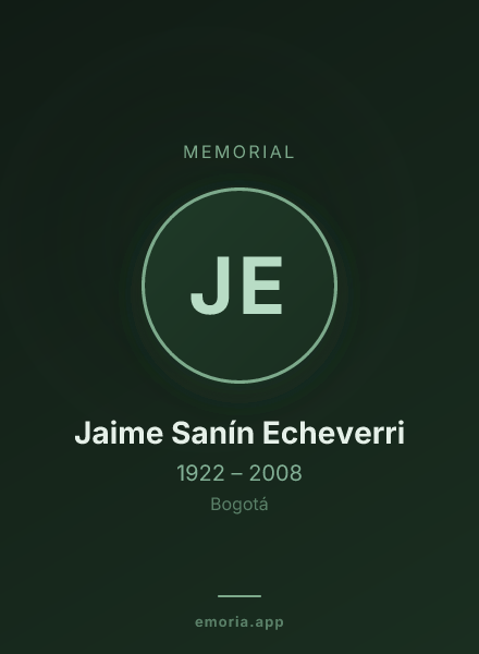 Memorial portrait of Jaime Sanín Echeverri