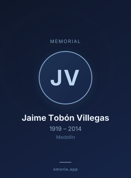 Memorial portrait of Jaime Tobón Villegas