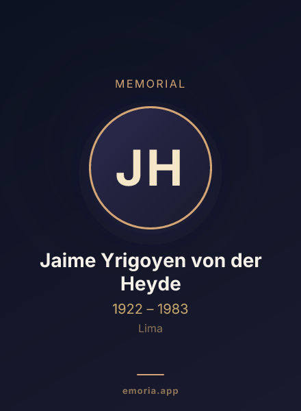 Memorial portrait of Jaime Yrigoyen von der Heyde