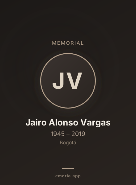 Memorial portrait of Jairo Alonso Vargas