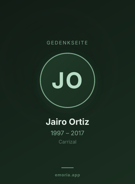 Gedenkportrait von Jairo Ortiz