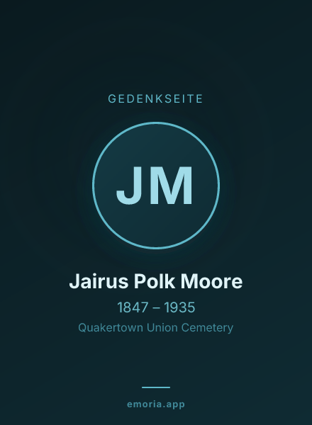 Gedenkportrait von Jairus Polk Moore