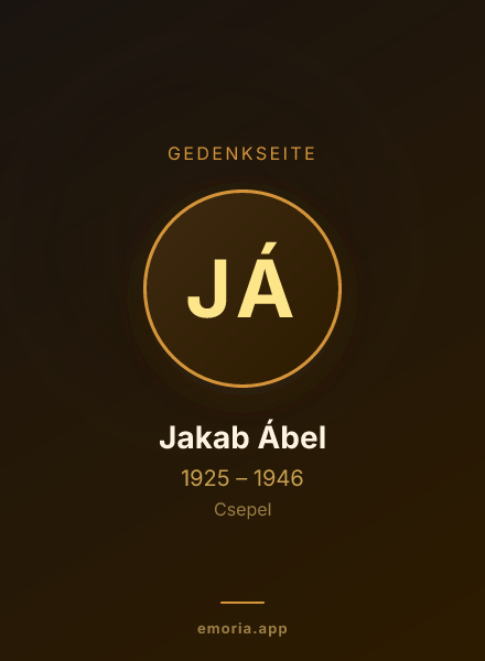 Gedenkportrait von Jakab Ábel